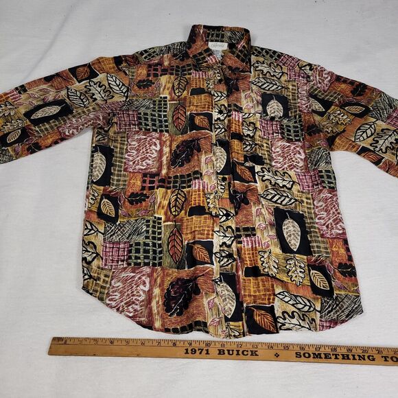 Vintage Karnold Shirt Mens Size M Floral RN 75724 Collared 100% Silk Scarface - Picture 4 of 12